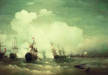 sea battle at revel 1846 Romantic Ivan Aivazovsky Russian Oil Paintings